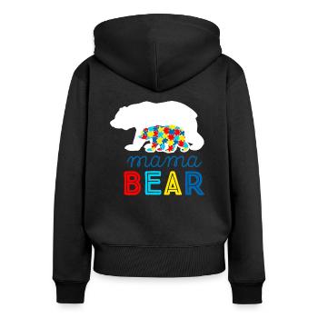 Autisme autiste ADHD mère maman asperger cadeau - Sweat à capuche zippé Premium bio Femme - noir - Dos - Julia (174cm)