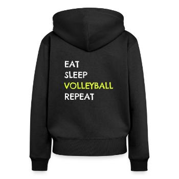 Volleyball Team Volleyball Funny Saying - Women's Premium Organic Zip Hoodie - black - Back - Julia (174cm)
