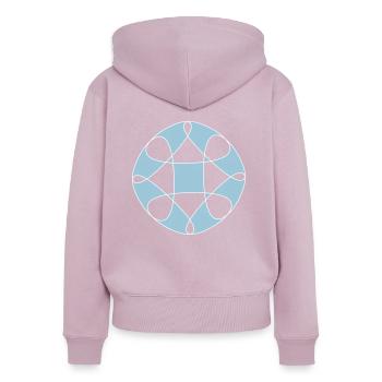 Abstract Rave wear - Frauen Premium Bio Zip Hoodie - Altrosa - Hinten - Julia (174cm)
