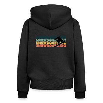 Snowboard Snowboarding Snowboardurlaub Snowboarder - Frauen Premium Bio Zip Hoodie - Schwarz - Hinten - Julia (174cm)