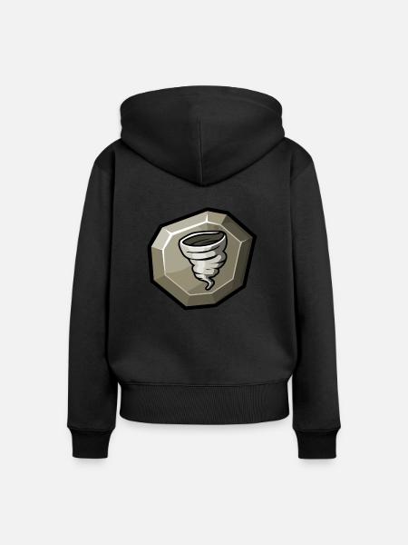 Element: Wind - Frauen Premium Bio Zip Hoodie - Schwarz