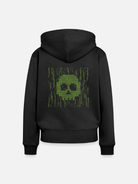 Totenkopf Hacker - Frauen Premium Bio Zip Hoodie - Schwarz