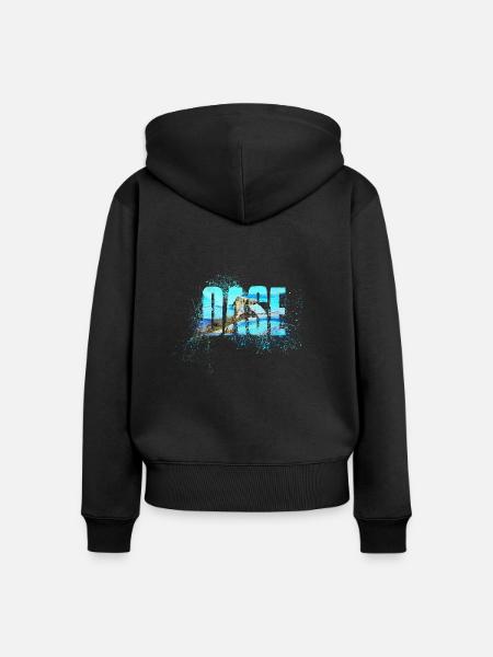 Oase - Frauen Premium Bio Zip Hoodie - Schwarz