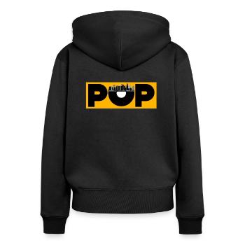 Pop Musik - Frauen Premium Bio Zip Hoodie - Schwarz - Hinten - Julia (174cm)