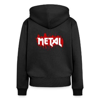 Heavy Metal - Sweat à capuche zippé Premium bio Femme - noir - Dos - Julia (174cm)