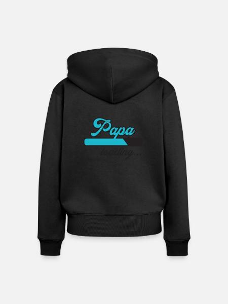 Papa loading - Frauen Premium Bio Zip Hoodie - Schwarz