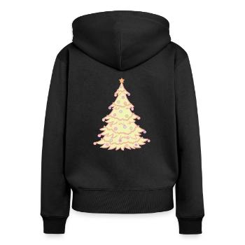 Weihnachtsbaum - Frauen Premium Bio Zip Hoodie - Schwarz - Hinten - Julia (174cm)