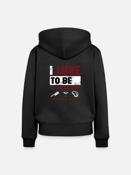 Metzger - Frauen Premium Bio Zip Hoodie - Schwarz