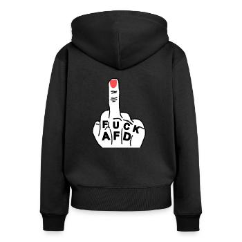 FUCK AFD - Women's Premium Organic Zip Hoodie - black - Back - Julia (174cm)