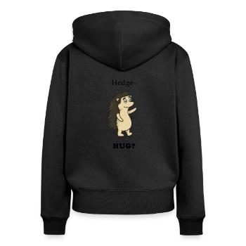 Hérisson hérisson - Sweat à capuche zippé Premium bio Femme - noir - Dos - Julia (174cm)