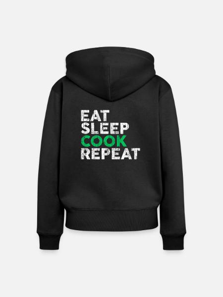 Koch kochen - Frauen Premium Bio Zip Hoodie - Schwarz