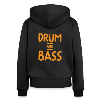 Drum and Bass - Sweat à capuche zippé Premium bio Femme - noir - Dos - Julia (174cm)