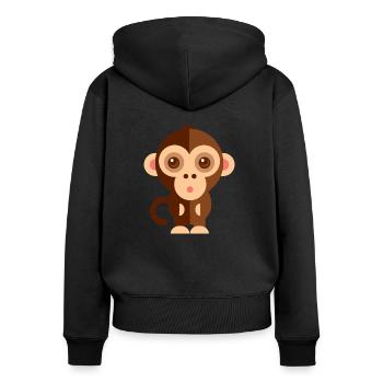 Animals Tiere Animal Print Nature 32 - Frauen Premium Bio Zip Hoodie - Schwarz - Hinten - Julia (174cm)