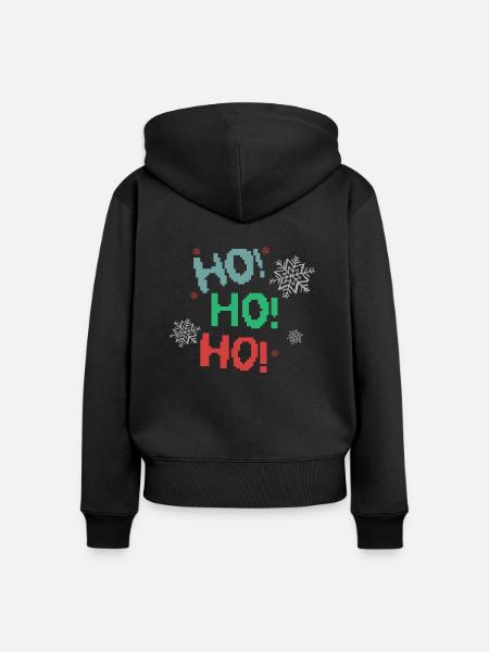 Ho,Ho,Ho! - Frauen Premium Bio Zip Hoodie - Schwarz