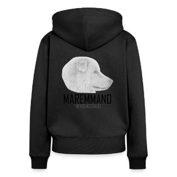 MAREMMANO ABRUZZESE - Herd protection - Women's Premium Organic Zip Hoodie - black - Back - Julia (174cm)