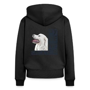 Great Pyrenees Pyrenees Pyrenees Chien chien race - Sweat à capuche zippé Premium bio Femme - noir - Dos - Julia (174cm)