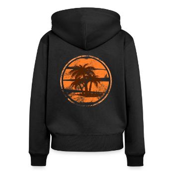 Palm trees - Women's Premium Organic Zip Hoodie - black - Back - Julia (174cm)