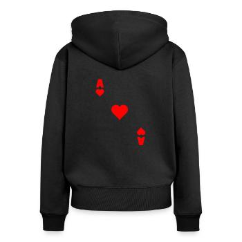 Heart A - Women's Premium Organic Zip Hoodie - black - Back - Julia (174cm)
