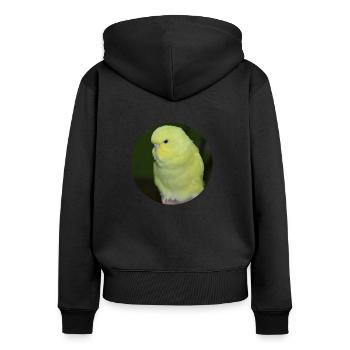 Budgies yellow budgie parakeet - Women's Premium Organic Zip Hoodie - black - Back - Julia (174cm)