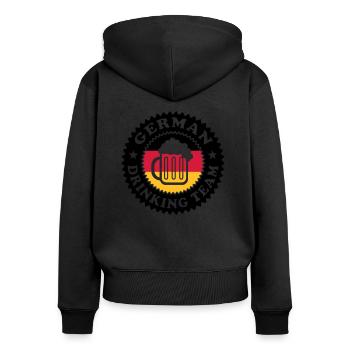 German Drinking Team 01 - Frauen Premium Bio Zip Hoodie - Schwarz - Hinten - Julia (174cm)