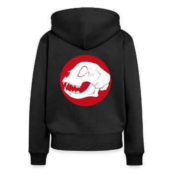 cat red white - Women's Premium Organic Zip Hoodie - black - Back - Julia (174cm)
