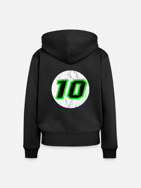 10 - Frauen Premium Bio Zip Hoodie - Schwarz