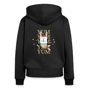 Meerjungfrau Hase Kinder - Frauen Premium Bio Zip Hoodie - Schwarz - Hinten - Julia (174cm)