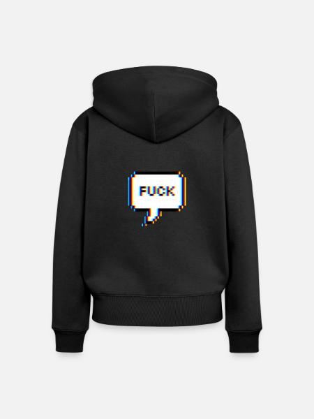 Fuck - Schimpfwort - Frauen Premium Bio Zip Hoodie - Schwarz