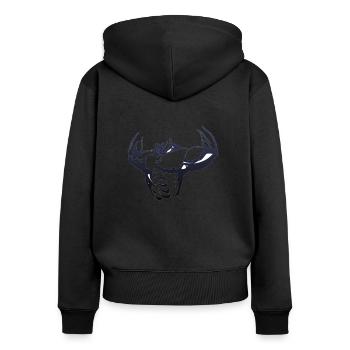 Muscle - Sweat à capuche zippé Premium bio Femme - noir - Dos - Julia (174cm)