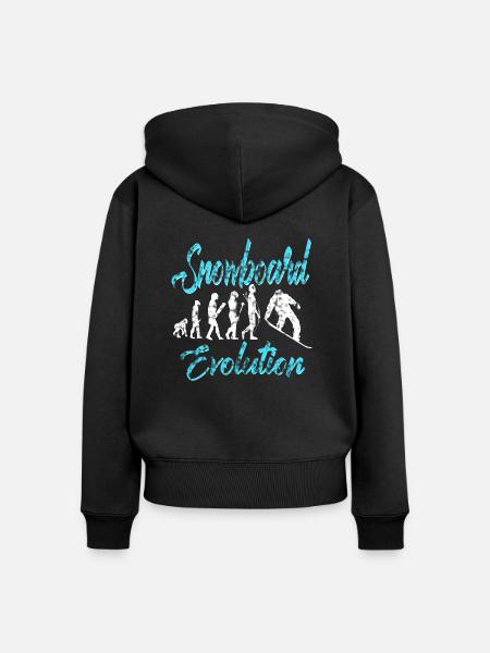 Snowboard Snowboarden - Frauen Premium Bio Zip Hoodie - Schwarz