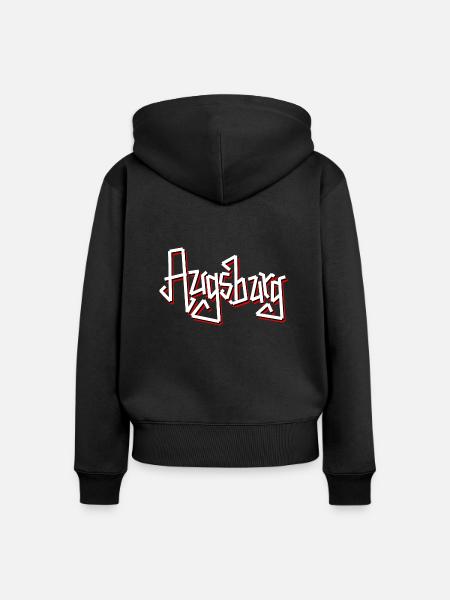 Augsburg - Frauen Premium Bio Zip Hoodie - Schwarz