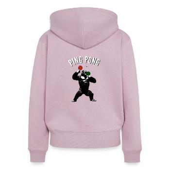 PING PONG - Wortspiele - Francois Ville - Frauen Premium Bio Zip Hoodie - Altrosa - Hinten - Julia (174cm)
