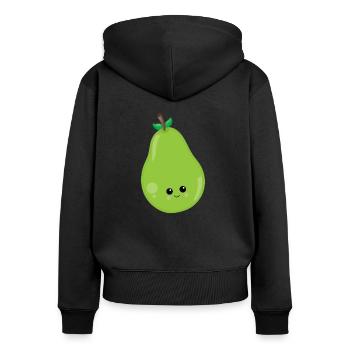 fruit - Sweat à capuche zippé Premium bio Femme - noir - Dos - Julia (174cm)