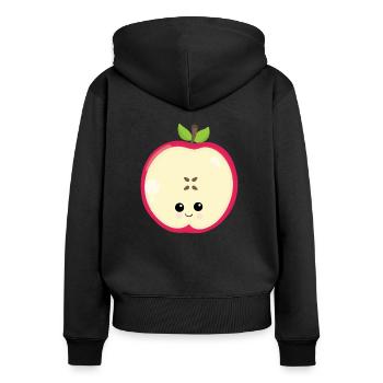 FRUITS - Sweat à capuche zippé Premium bio Femme - noir - Dos - Julia (174cm)