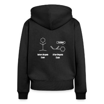 Organische Chemie Student Exam Geschenk - Frauen Premium Bio Zip Hoodie - Schwarz - Hinten - Julia (174cm)