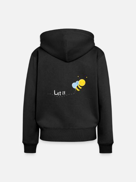 Let it bee Geschenk - Frauen Premium Bio Zip Hoodie - Schwarz