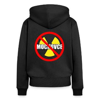 Atomkraft Kernkraft Mochovce stoppt Shirt - Frauen Premium Bio Zip Hoodie - Schwarz - Hinten - Julia (174cm)