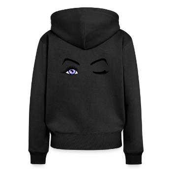 Beauty Eyes Eyelashes one - Women's Premium Organic Zip Hoodie - black - Back - Julia (174cm)