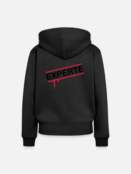 experte_1_f2 - Frauen Premium Bio Zip Hoodie - Schwarz
