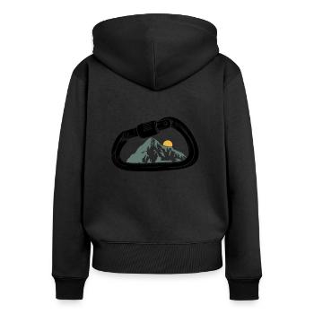 Climbing Mountains Climber Shirt Saying Gift - Women's Premium Organic Zip Hoodie - black - Back - Julia (174cm)