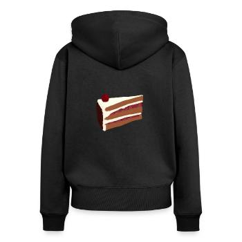 Schwarzwälder Kirschtorte T-Shirt - Frauen Premium Bio Zip Hoodie - Schwarz - Hinten - Julia (174cm)