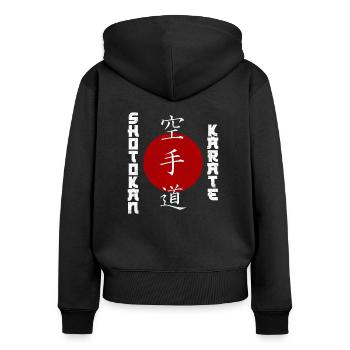 Super Shotokan-Karate Design mit Kanji-Inschrift - Frauen Premium Bio Zip Hoodie - Schwarz - Hinten - Julia (174cm)