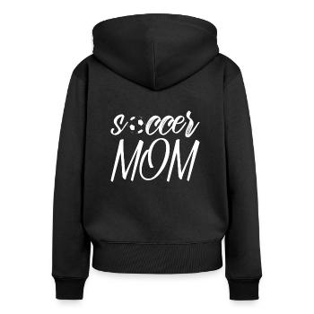 Soccer Mom Gift - Sweat à capuche zippé Premium bio Femme - noir - Dos - Julia (174cm)