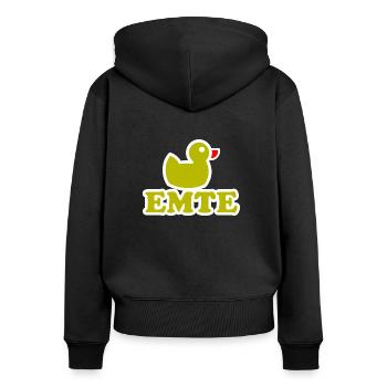 Emte T-Shirt - Women's Premium Organic Zip Hoodie - black - Back - Julia (174cm)