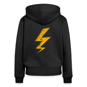 Lightning Vintage Retro Electric - Sweat à capuche zippé Premium bio Femme - noir - Dos - Julia (174cm)