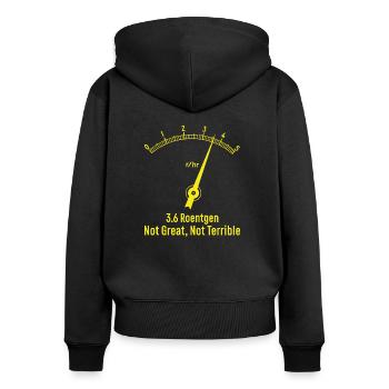 Atom radiation energy Chernobyl gift - Women's Premium Organic Zip Hoodie - black - Back - Julia (174cm)