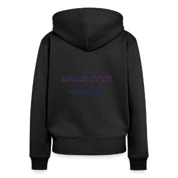 Mamie cool et tatouée - Sweat à capuche zippé Premium bio Femme - noir - Dos - Julia (174cm)