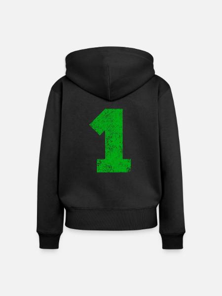 Zahl 1 - One - Textur - Frauen Premium Bio Zip Hoodie - Schwarz
