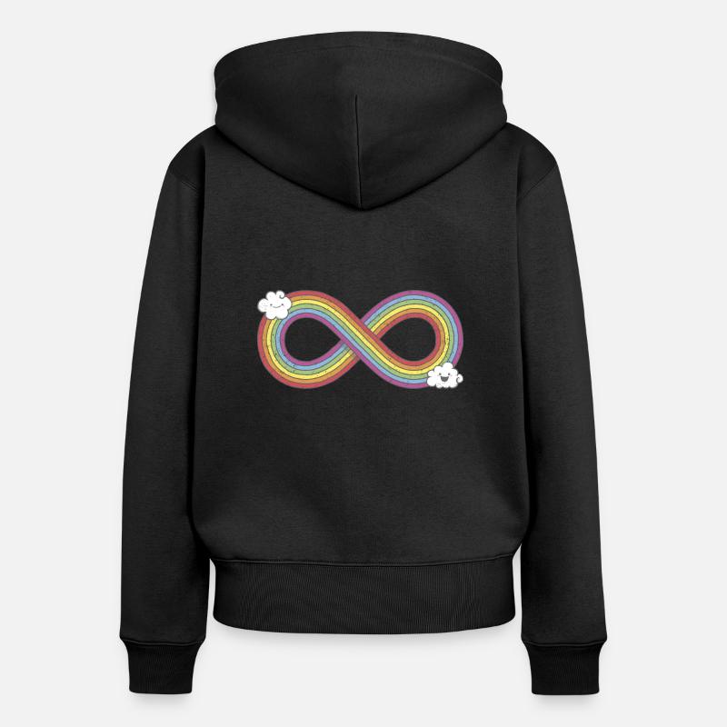 Arc-en-ciel infini - Sweat à capuche zippé Premium bio Femme - noir
