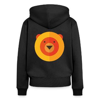 Pop-Art Comic Retro Vintage Teddy Bear Circle - Frauen Premium Bio Zip Hoodie - Schwarz - Hinten - Julia (174cm)